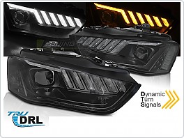 Přední světla, světlomety, lampy Audi A4 B8, 2012-2015, LED, SEQ, černé