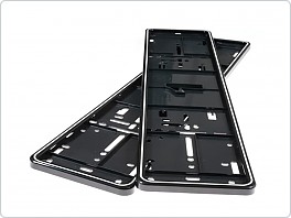 Rámeček, držák registrační značky MONO černý, bílá linka, Alti Giri 1ks