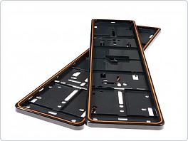 Rámeček, držák registrační značky MONO černý, zlatá linka, Alti Giri 1ks