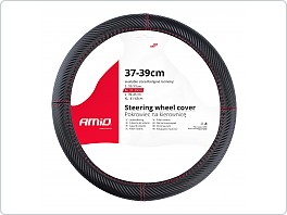 Potah volantu textilní s červeným prošitím, 37-39 cm