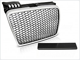 Přední maska bez znaku RS-Type Audi A4, 2005-2008, stříbrný mat GRAU23