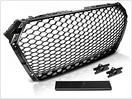 Přední maska bez znaku Audi A4 B9, 2015-, RS-styl, černá 