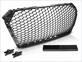 Přední maska bez znaku Audi A4 B9, 2015-, RS-styl, černá lesklá