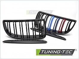 Přední maska, ledvinky BMW E90, E91 2005-2008, černý lesk trikolora GRBMH3