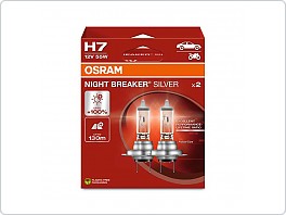 Autožárovka Osram H7 12V/55W Night Breaker Silver +100%, 2ks
