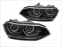 Přední světlomety, světla, lampy Volkswagen Polo VI. 2017-2021, LED DRL Black LPVWY2
