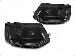 Přední světlomety, světla, lampy Volkswagen T5, 2010-2015. TRU TUBE DRL, black LPVWY8