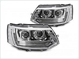 Přední světlomety, světla, lampy Volkswagen T5, 2010-2015. TRU TUBE DRL, chrom LPVWY7
