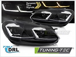 Přední světlomety, světla, lampy Volkswagen Golf VI, 2008-2012, Black silver line, SEQ, DRL, LPVWZ6