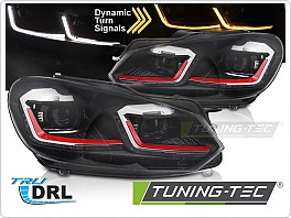 Přední světlomety, světla, lampy Volkswagen Golf VI, 2008-2012, Black red line, SEQ, DRL, LPVWZ7