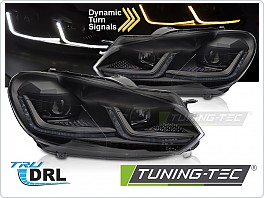 Přední světlomety, světla, lampy Volkswagen Golf VI, 2008-2012, Black, SEQ, DRL, LPVWZ8