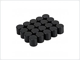 Kryty šroubů silikonové, 17mm, černé matné, 20ks