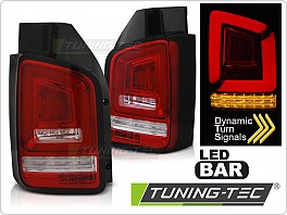 Zadní světlomety, světla, lampy VW T5, 2003-2009, LED BAR, SEQ, červené LDVWL1