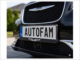 Držák SPZ, podložka pod značku s 3D logem, Chrysler chrom