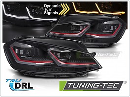 Přední světlomety, světla, lampy Volkswagen VW GOLF VII 2017-2019, RED LED SEQ DRL