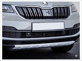 Ochranná lišta předního nárazníku - stříbrný matný, Škoda Karoq 2017 –›