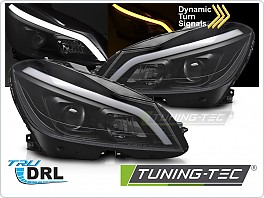 PŘEDNÍ SVĚTLA MERCEDES C W204, 2011-2014, LED TUBE, DRL, SEQ, LPMEF3 černé