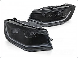 Přední světla, světlomety, lampy VW Caddy 2020-, DRL, SEQ, LED, TubeLight, černé LPVWV4
