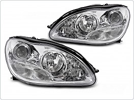 PŘEDNÍ SVĚTLOMETY MERCEDES W220 S-KLASA, 1998-2002, CHROM, lpmef1
