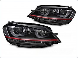 PŘEDNÍ SVĚTLA VW GOLF VII, 2013-2017, LED, SEQ, DRL, ČERVENÉ, lpvx04