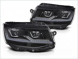 Přední světlomety, lampy Volkswagen T6 2015-2019, černé/chrom, FULL LED, SEQ, DRL