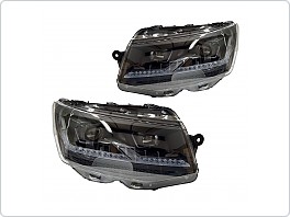 Přední světlomety, lampy Volkswagen T6 2015-2019, černé, FULL LED, SEQ, DRL