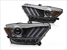 PŘEDNÍ SVĚTLA FORD MUSTANG, 2014-2017, XENON, LED, ČERNÉ, lpfoc8