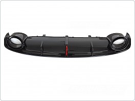 Zadní difuzor s integrovaným LED brzdovým světlem AUDI A7 4G (C7) 2010-2014, SPORT STYLE, Twin outlet, lesklá černá
