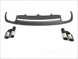 Zadní difuzor AUDI A6 C7 2011-2014, SPORT S-STYLE, Twin outlet, stříbrná