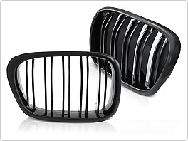 Přední maska, ledvinky BMW E39, 1995-2003, SPORT STYLE, lesklá černá, grbme3