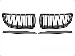 PŘEDNÍ MASKA, LEDVINKY, BMW E90 E91, 2005-2008, ČERNÁ MATNÁ, grbmf6