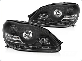 PŘEDNÍ SVĚTLA MERCEDES S W220, 2002-2005, XENON, LED, BLACK, lpmeg3