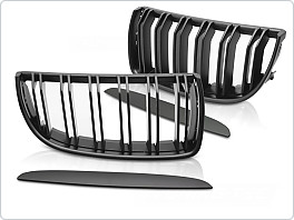 Přední maska, ledvinky BMW E90, E91 2005-2008, černý mat, grbmh2