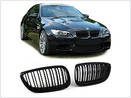 PŘEDNÍ MASKA, LEDVINKY, BMW E92 / E93, 2006-2010, M STYL, ČERNÁ LESKLÁ, grbmi3