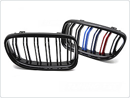 PŘEDNÍ MASKA, LEDVINKY, BMW E90 / E91 LCI, 2009-2011, M STYL, ČERNÁ LESKLÁ + trikolora, grbmi0