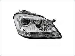 Přední světlo MERCEDES W164 2009-2011, pravé TYC, Chrom