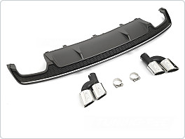 Zadní difuzor AUDI A7 C7 2014-2018,  SPORT STYLE, Twin outlet, Černá / Stříbrná
