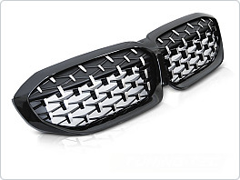 PŘEDNÍ MASKA, LEDVINKY, BMW G20 / G21, 2019-2022, CHROM ČERNÁ, DIAMOND