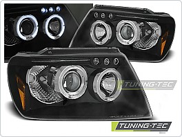 Přední světlomety Jeep Grand Cherokee, 1999-2004, Angel Eyes, černé black  LPCH04