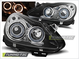 Přední světlomety, světla, lampy Opel Corsa D, 2006-,  Angel Eyes, černé black LPOP70