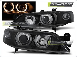 Přední světlomety, světla, lampy Opel Vectra B, 1999-2002, Angel Eyes, černé black LPOP84