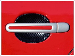 Kryty klik VW Golf, Passat, Polo 9N, oválný otvor, stříbrné 8ks bez otvoru na zámek
