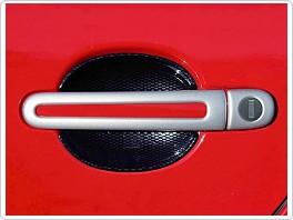 Kryty klik Škoda Fabia, Octavia, Superb 1, oválný otvor, stříbrné 8ks, 2x otvor na zámek