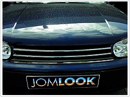Přední maska bez znaku Volkswagen Golf 4, 1998-2003, černá/chromové lamely, VÝPRODEJ