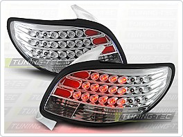 Zadní světla, lampy LED Peugeot 206, 1998-2007, čiré, chrom LDPE05