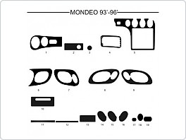 Dekor interiéru Ford Mondeo, 1993-1996, AL hliník