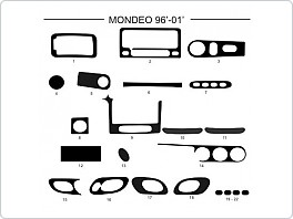Dekor interiéru Ford Mondeo, 1997-2000, AL hliník