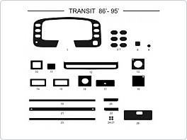 Dekor interiéru Ford Transit, 1986-1995, AL hliník
