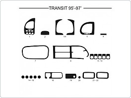 Dekor interiéru Ford Transit, 1995-1997, carbon standart