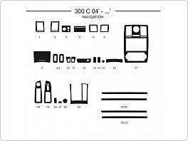 Dekor interiéru Chrysler 300C, 2004-, s navigací, žlutý
